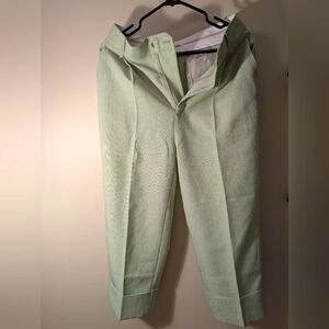 Office pants. Light Green Cropped Pants